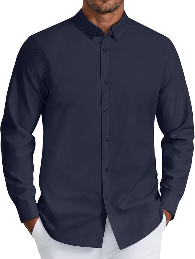 COOFANDY Mens Oxford Shirt Long Sleeve Regular Fit Dress Shirt Casual Button Down Shirts for Men | Amazon (US)