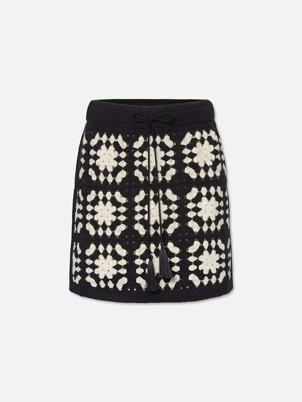 Crochet Tassel Skirt  in  Navy Multi | Frame Denim