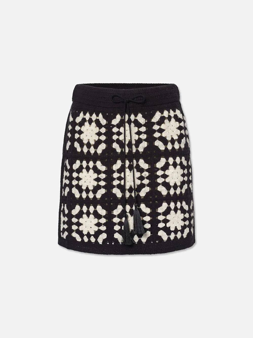 Crochet Tassel Skirt  in  Navy Multi | Frame Denim