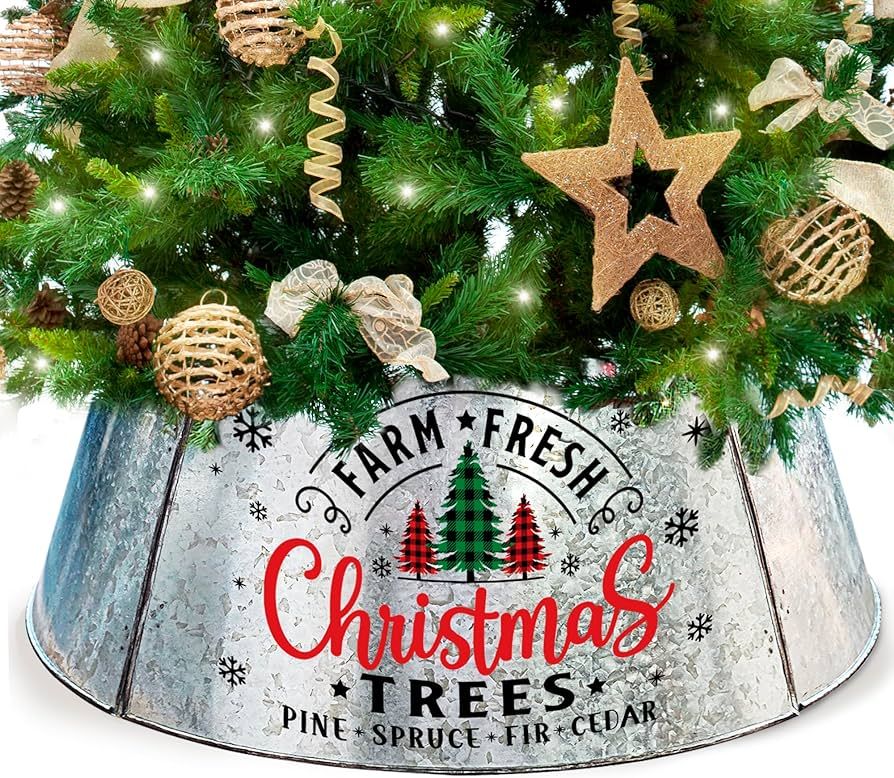 Christmas Tree Collars, Farmhouse Metal Tree Collar 29 Inch Diameter Base, Christmas Tree Collars... | Amazon (US)