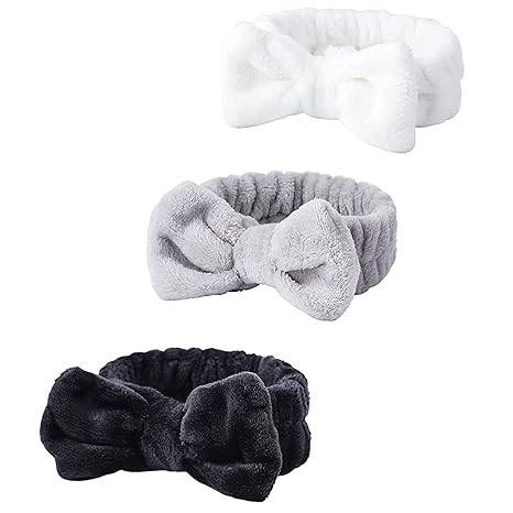 WSYUB Headband for Washing Face, Spa Bow Hair Band, Fluffy Makeup Headbands, Slumber Party Suppli... | Amazon (US)
