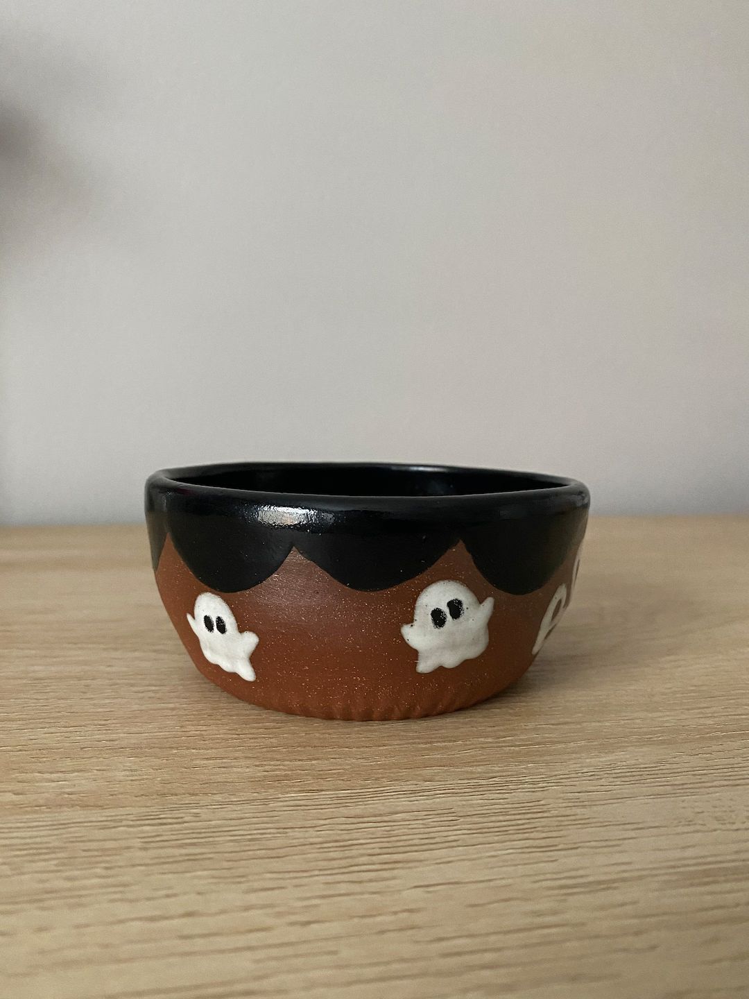 Black Ghosts Ceramic Bowl Cereal Bowl Spooky Bowl Handmade - Etsy | Etsy (US)