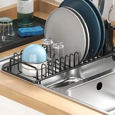 Small Dish Drying Rack, Compact Dish Rack Sink Drying Rack with Silicone Mat | Wayfair North America