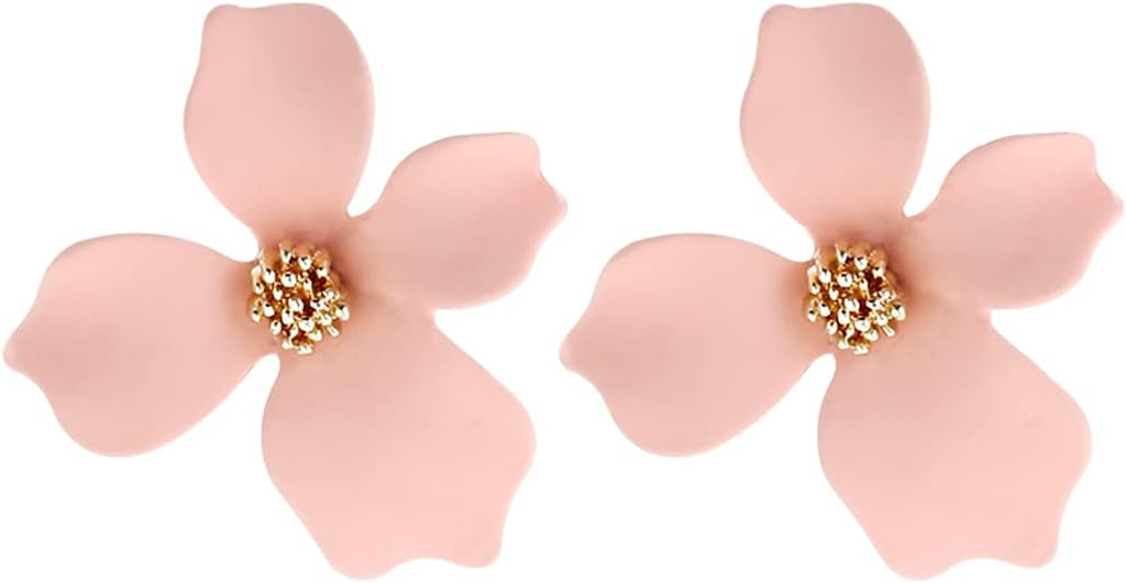 Boho Stud Earrings for Women - Chic Flower Statement Earrings with Gold Flower Bud, Great for Sis... | Amazon (US)