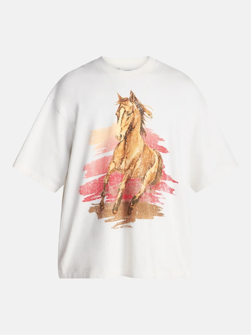 No Boundaries Boxy Fit Heavyweight Graphic Tee Shirt with Short Sleeves, Men's XS-4XLT | Walmart (US)