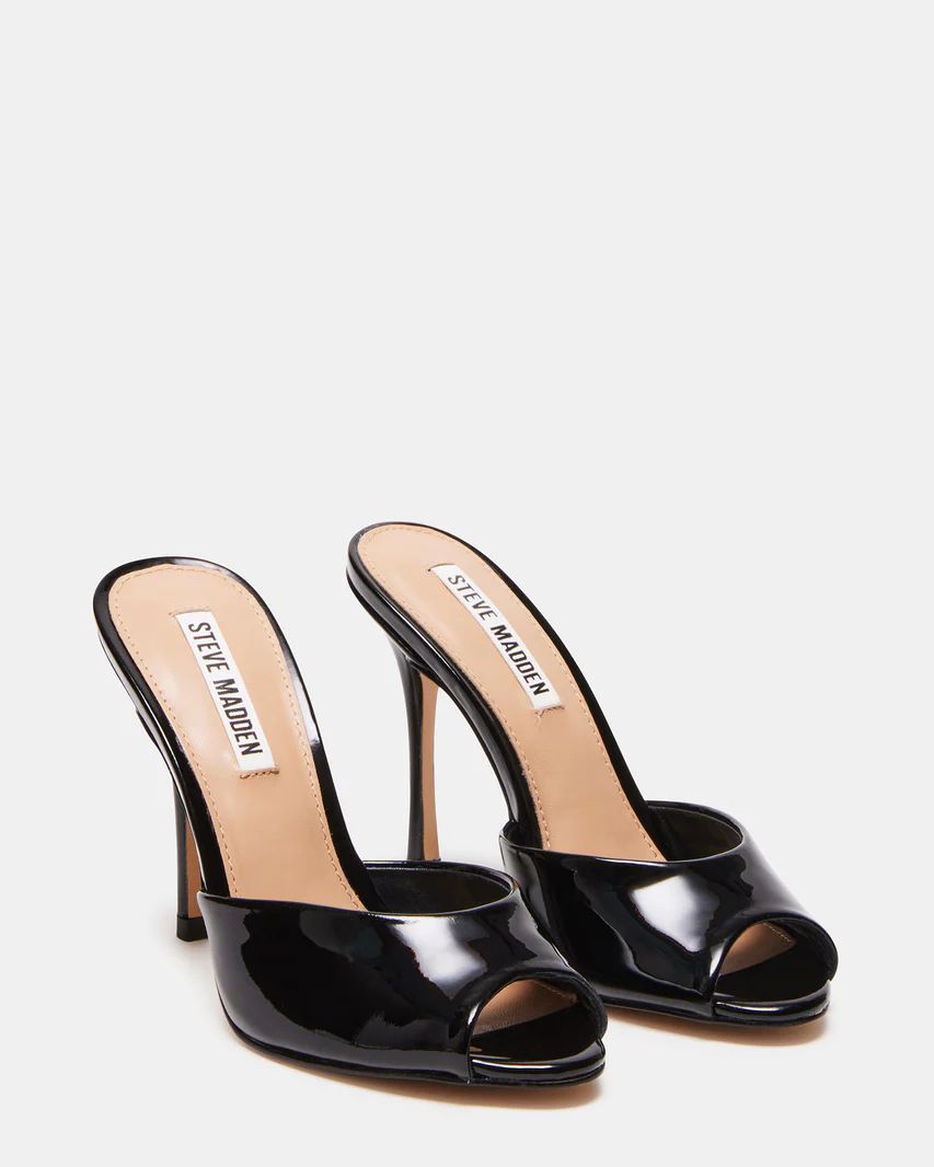 PRIYA Black Patent Mule | Women's Heels | Steve Madden (US)