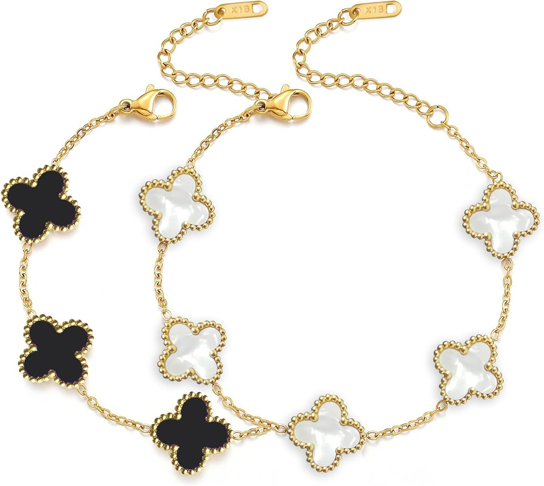 Gold Chain Bracelets for Women 18K Plated Gold Lucky Bracelet Jewelry Gifts | Amazon (US)