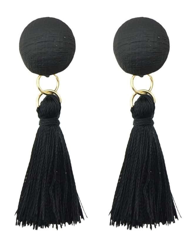 Black Line Made Tassel Earrings | Romwe