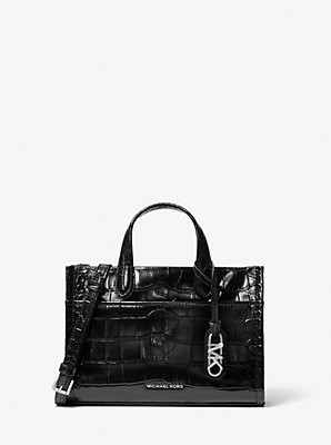 Scarlett Medium Crocodile Embossed Patent Leather Satchel | Michael Kors US