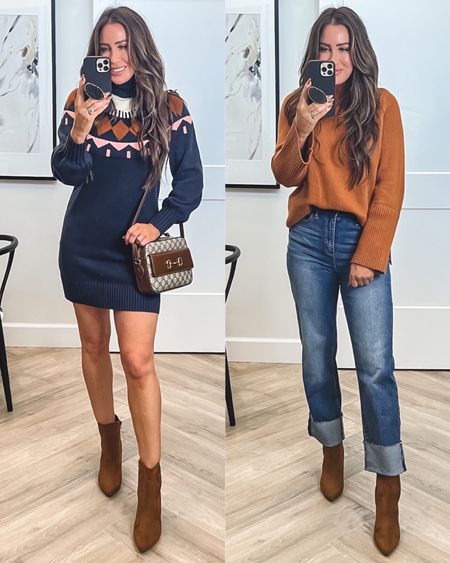 Walmart outfit ideas…sweater and dress on sale 
Linking similar jeans and boots 

#LTKstyletip #LTKsalealert #LTKFind