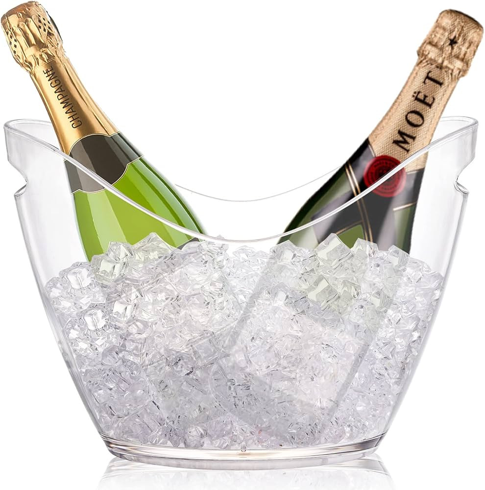 Yesland Ice Bucket, Clear Acrylic 3.5 Liter Storage Tub, Beer Bucket Beverage Chiller Bin for 2 W... | Amazon (US)