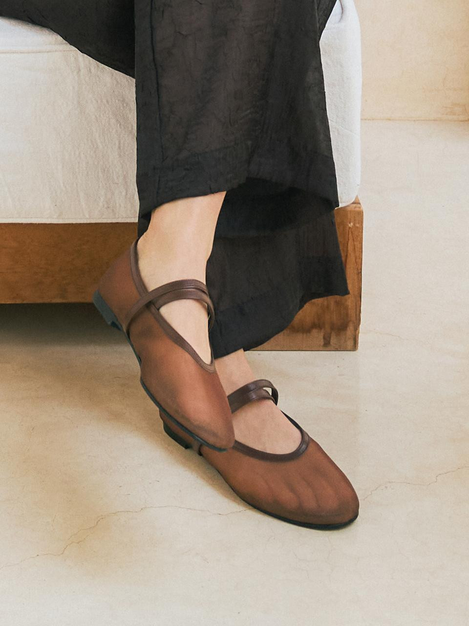 Double Strap Mesh Mary Jane Flat [3colors] | W Concept (US)