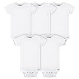 Gerber Baby 5-pack Solid Onesies Bodysuits, White, 12 Months | Amazon (US)