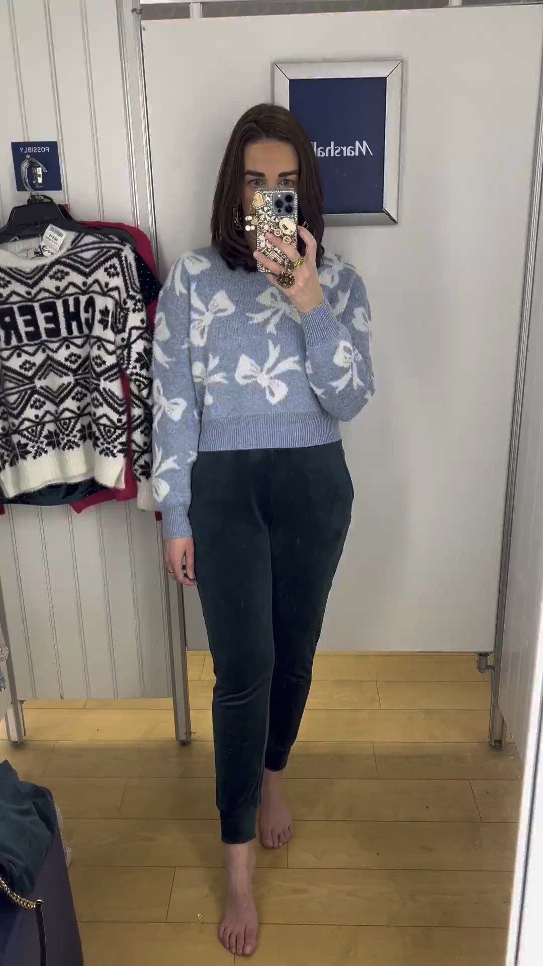 Blue bow sweater (small). Green velvet pants (small). #bowsweater #sweater #sweaters #bluesweater #pants #velvetpants #greenpants #winteroutfit Winter Outfit 

#LTKSeasonal #LTKStyleTip #LTKFindsUnder100