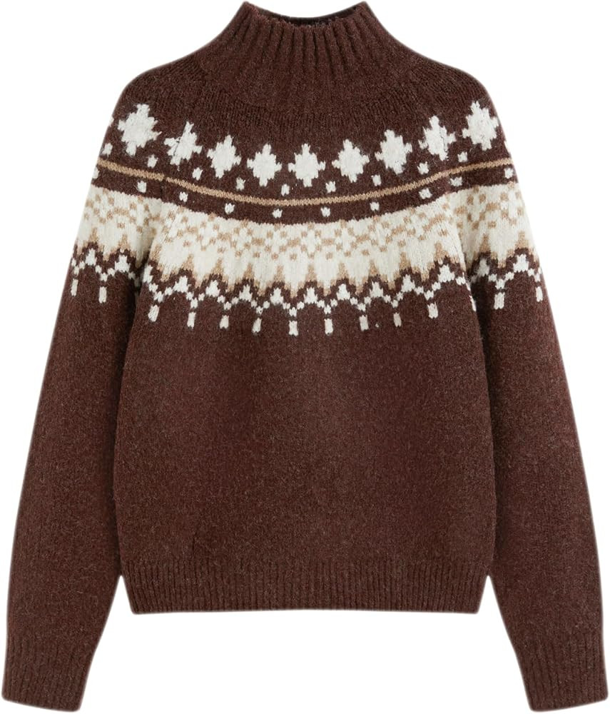 CIDER Fair Isle Sweaters for Women Fall Long Sleeve Pullover | Amazon (US)