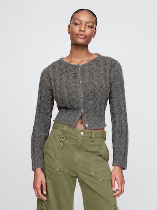 Gap × Cult Gaia Cropped Cable-Knit Cardigan | Gap (US)