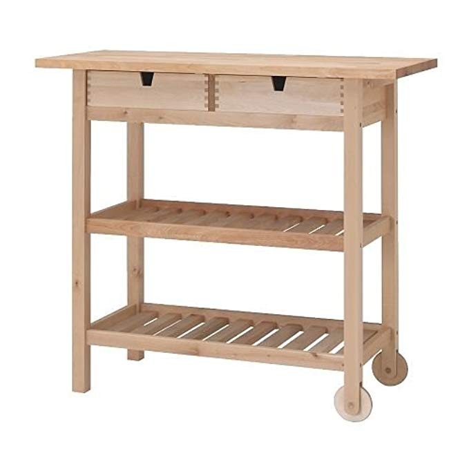 IKEA FORHOJA - Kitchen trolley, birch - 100x43 cm | Amazon (US)