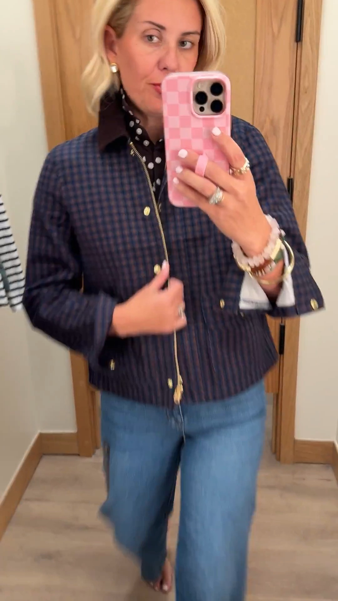 Sizing:
Sweaters - 4 
Collared Dress - 2 
Midi Dress - 0
Pants & Jeans - 26P
Blazer - 2 
Green Jacket - small
Plaid Jacket - xs

#LTKdayinmylife #LTKmomlife #LTKOver40