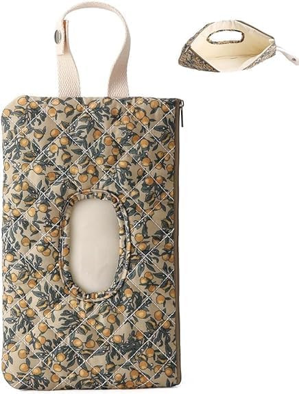 Portable Mommy Bag for Stroller, Refillable Quilted Baby Wipe Holder Pouch with Lanyard, Durable ... | Amazon (US)