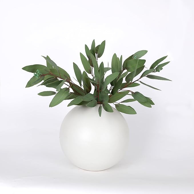 ANNIE&PANDA 3 Pack Faux Artificial Eucalyptus Stems with Faux Seeds 31'' Tall Fake Plants Leaves ... | Amazon (US)