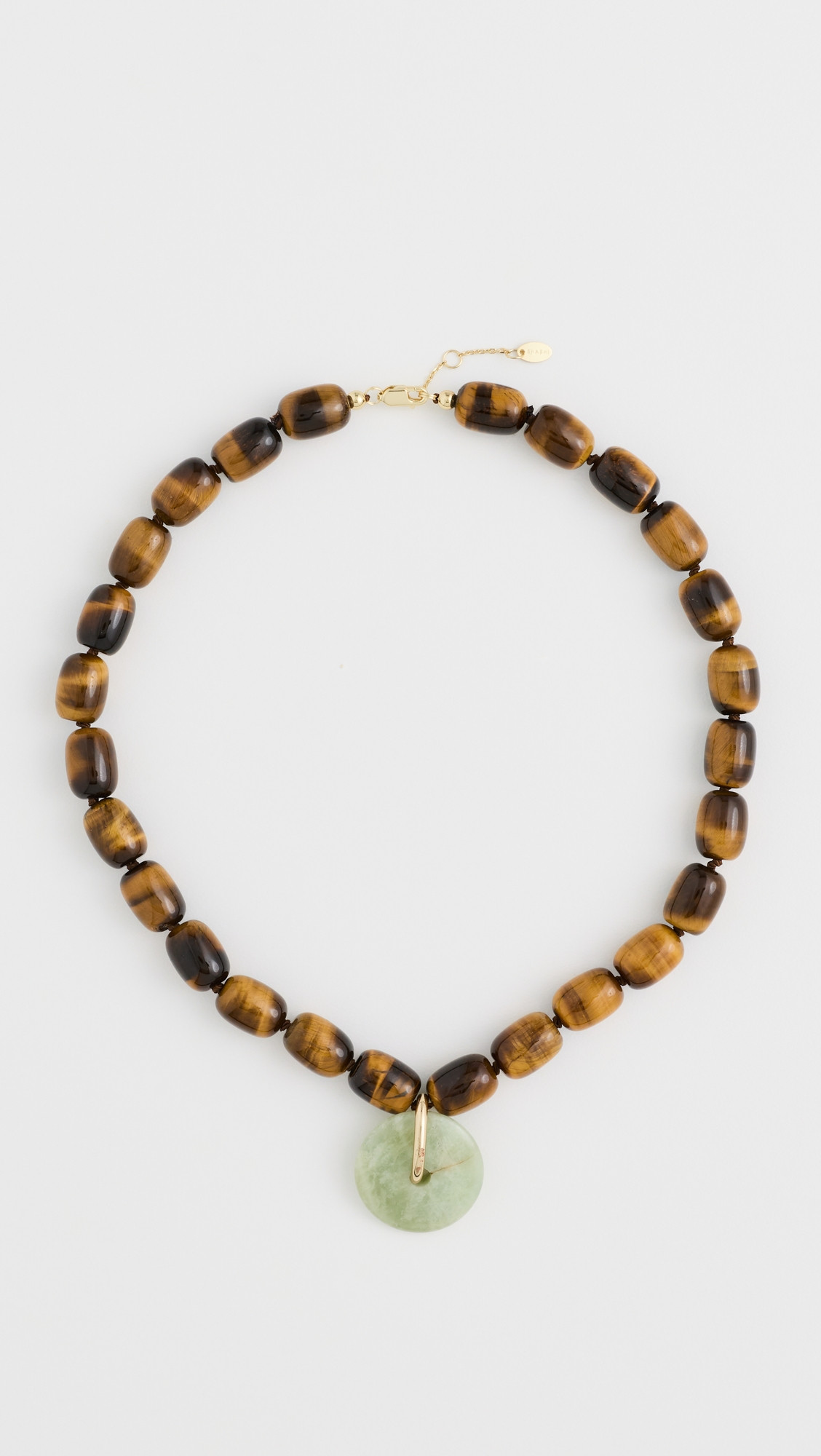 SHASHI Eye of Tiger Necklace Tigerseye/Jade One Size | Shopbop