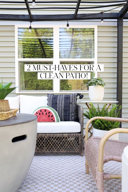 2 must haves for a clean patio: furniture covers and a pressure washer! Outdoor furniture, patio, outdoor sofa, outdoor rug, fire pit 

#LTKHome #LTKSeasonal