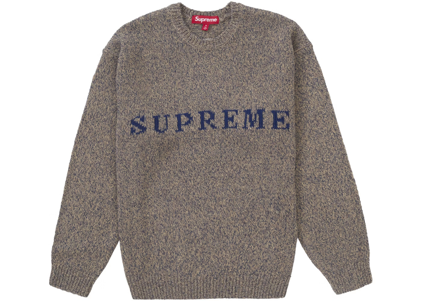 Supreme Contrast Logo SweaterTaupe Melange | StockX