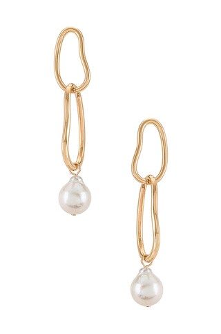 Ettika Pearl Drop Earring in Gold from Revolve.com | Revolve Clothing (Global)