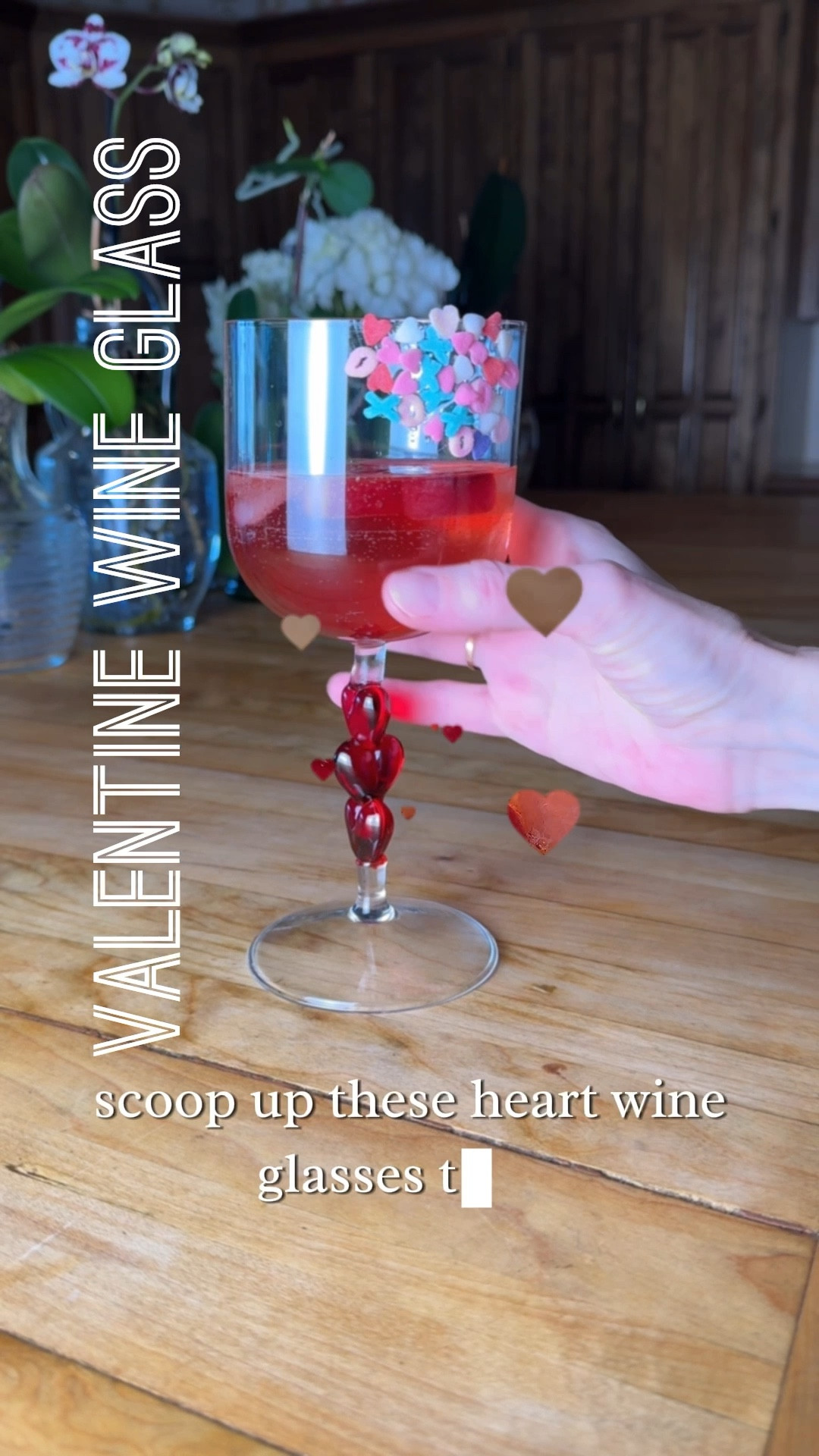 Wine for your Valentine and deliver it in a glass that shows all your love! These hand blown art glass wine glasses are show stoppers. Thin but sturdy, the perfect addition to your bar cart! 

Heart glass, heart champagne flute, heart coupe, heart wine glass, valentines gift ideas, Valentine’s Day, valentines drink

#LTKFindsUnder100 #LTKfoodie #LTKHome