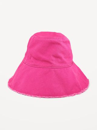 Frayed Canvas Bucket Hat for Women | Old Navy (US)