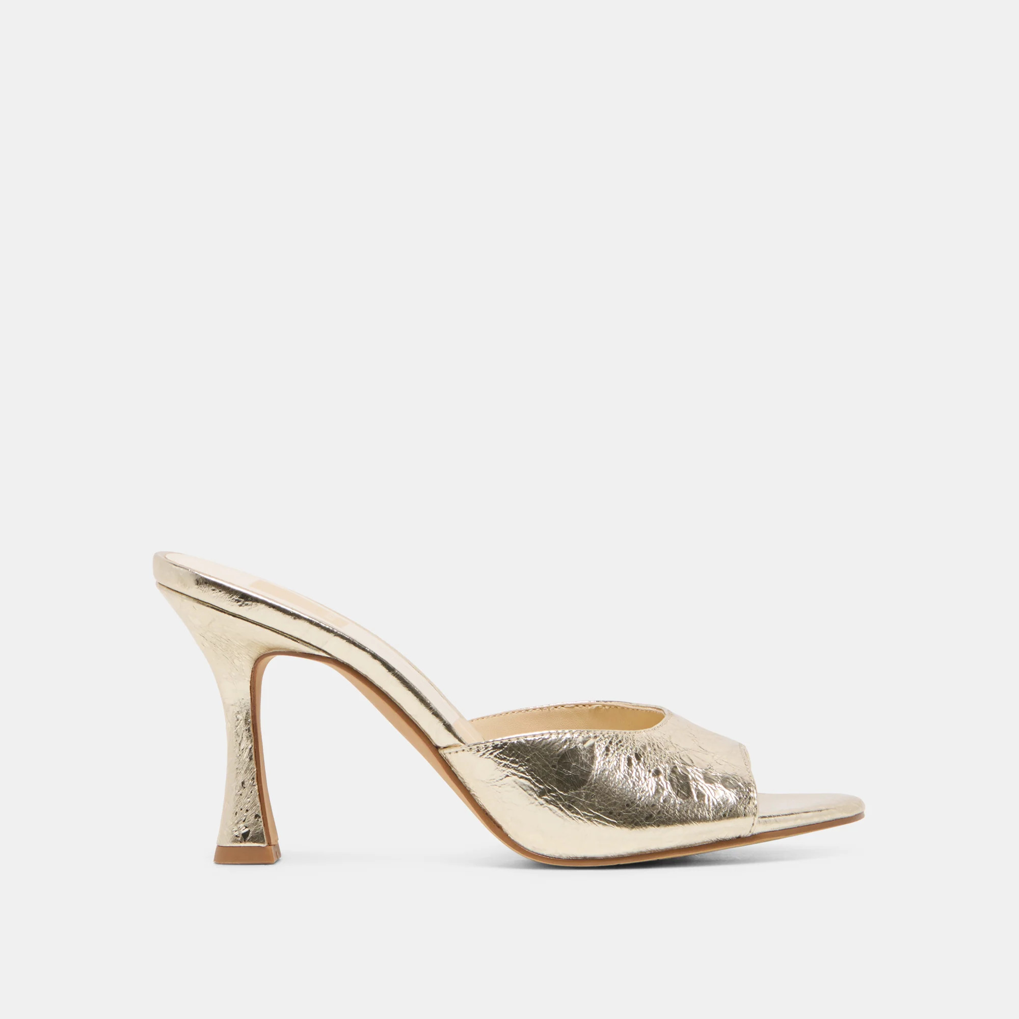 Rosha Heels Platinum Distressed Leather | DolceVita.com