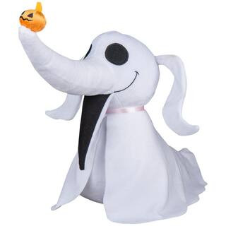 13in. Zero with Jack-O'-Lantern Nose Standing Halloween Greeter Sculpture | The Home Depot
