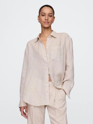 100% Linen Oversized Shirt | Gap (CA)