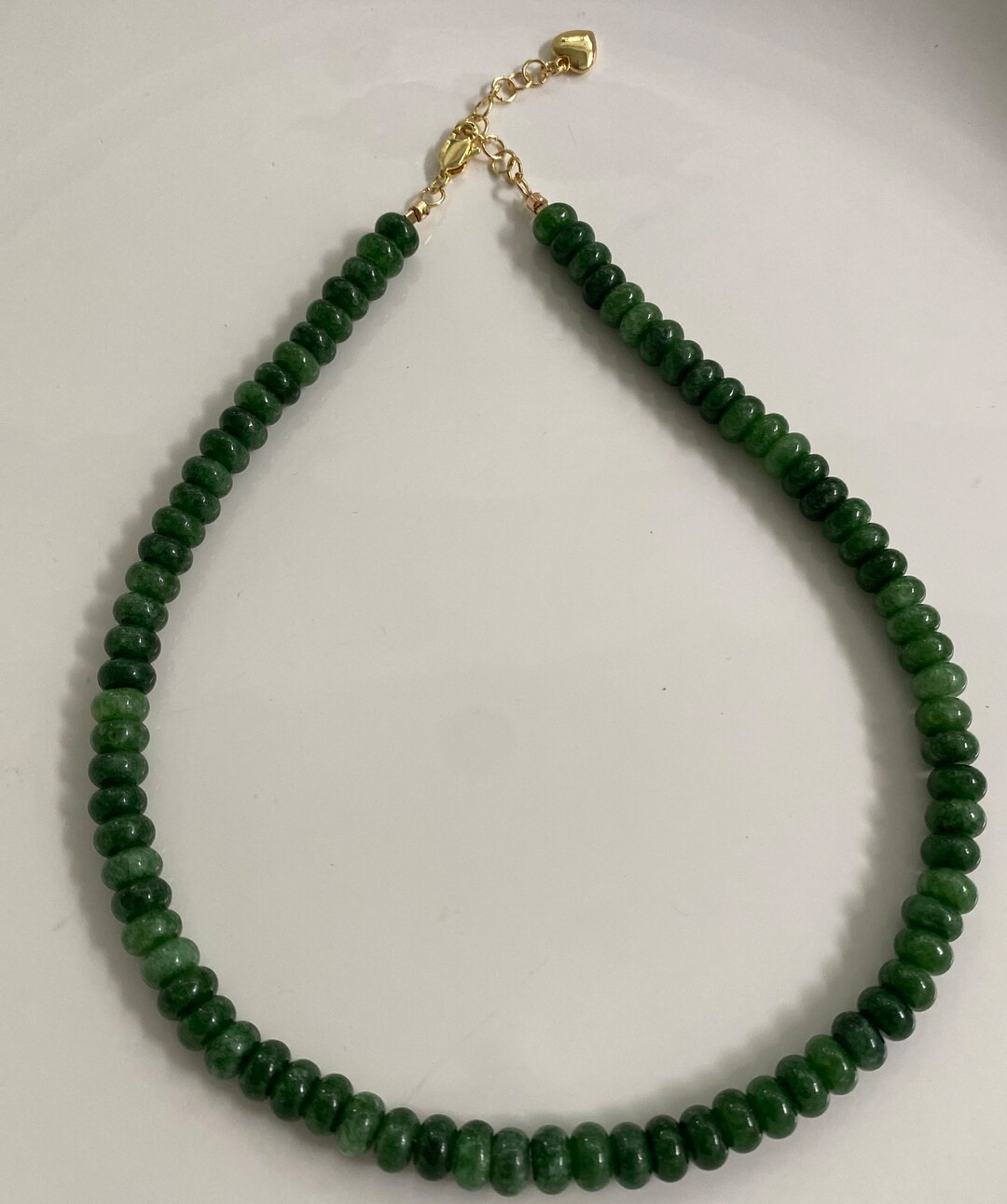 Adjustable Dark Green Rondelle Necklace up to 20 - Etsy | Etsy (US)