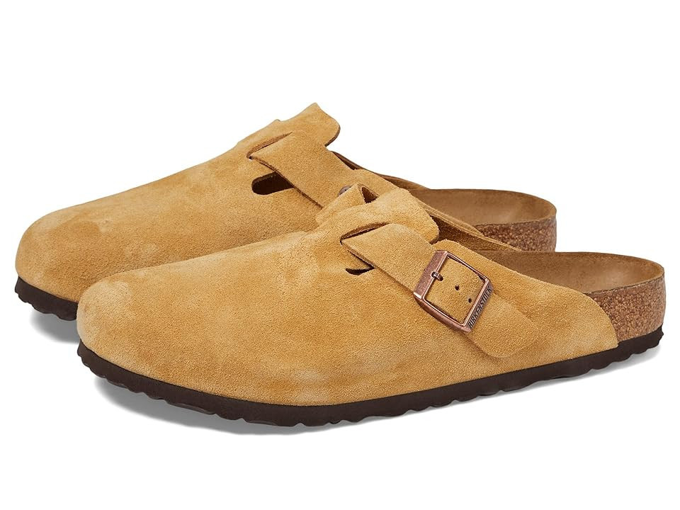 Birkenstock Boston - Suede (Unisex) (Latte Cream) Shoes | Zappos