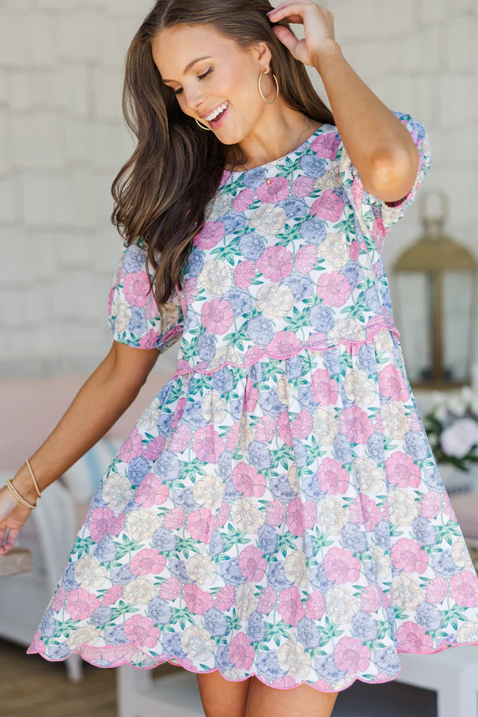 Hear You Out Cream Floral Dress | The Mint Julep Boutique