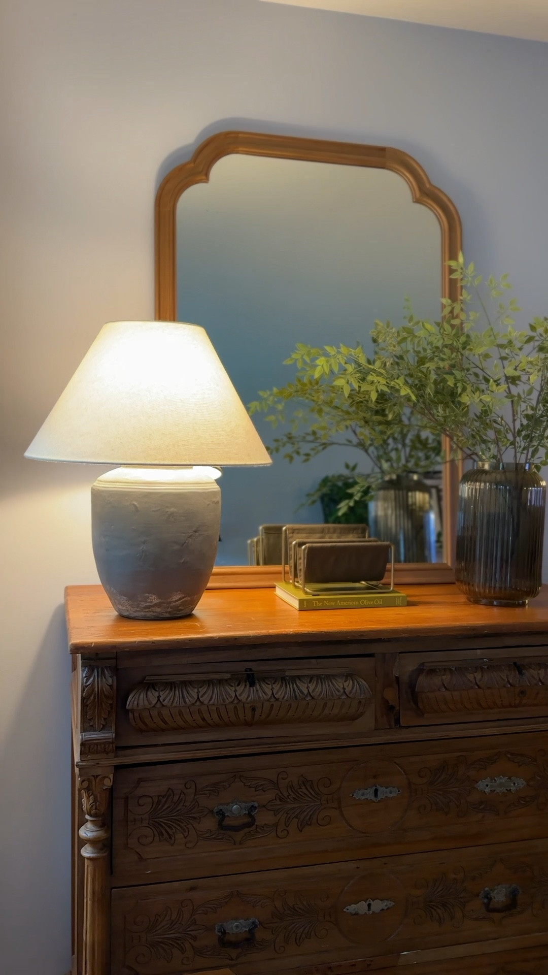 Target and Amazon home decor! 

Target Threshold French Country Wall Mirror, target mail sorter, Target lamp, Amazon faux branches. Faux stems  

#LTKFindsUnder100 #LTKVideo #LTKHome