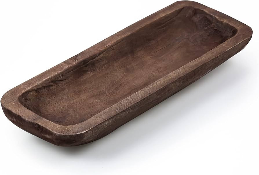 Wooden Dough Bowl Vintage Oblong Natural Root Hand Carved Bowl for Home Decor, Rustic Farmhouse D... | Amazon (US)