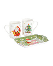3pc Santa's Cookies Mug And Tray Set | Marshalls
