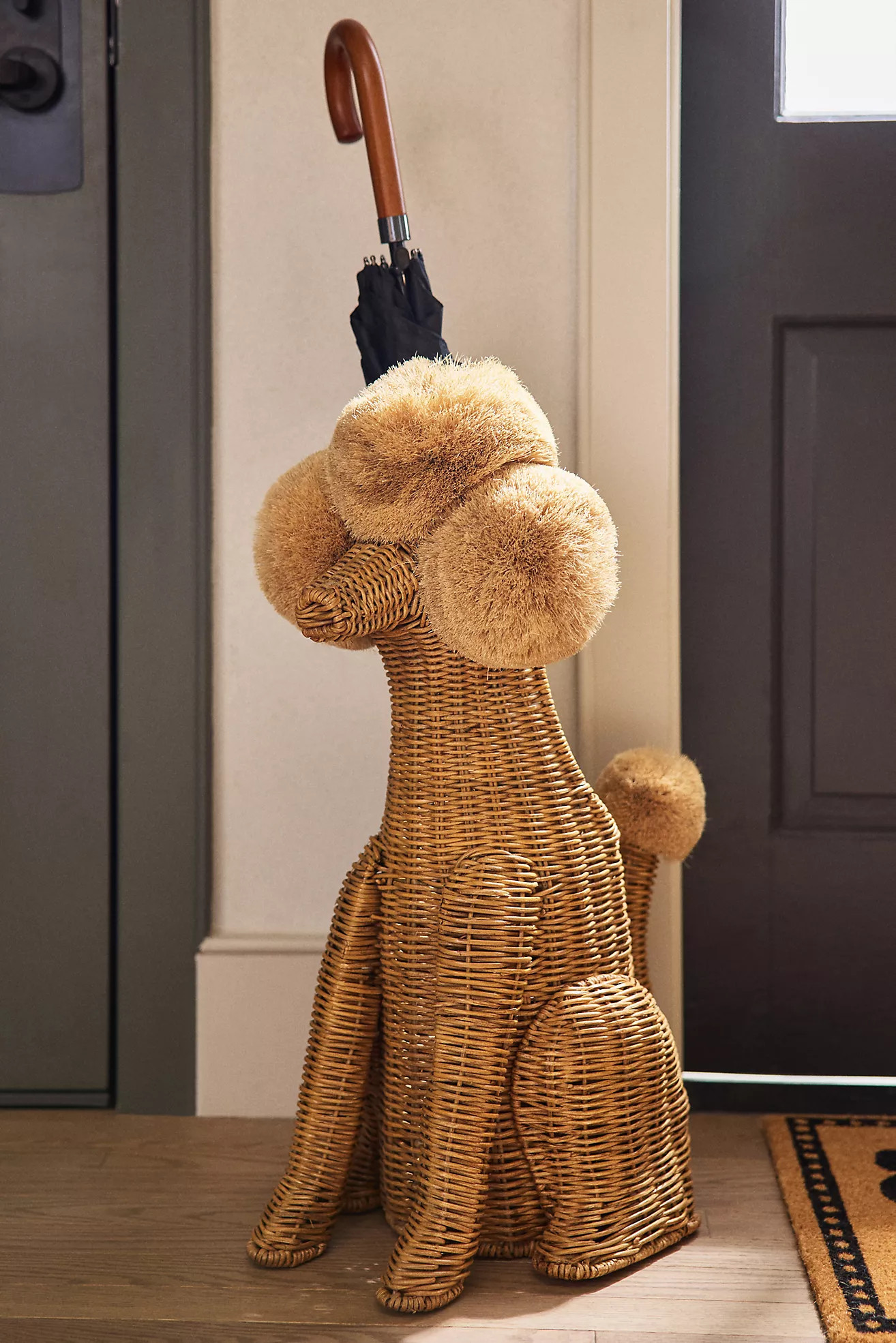 Poodle Dog Woven Wicker Basket | Anthropologie (US)