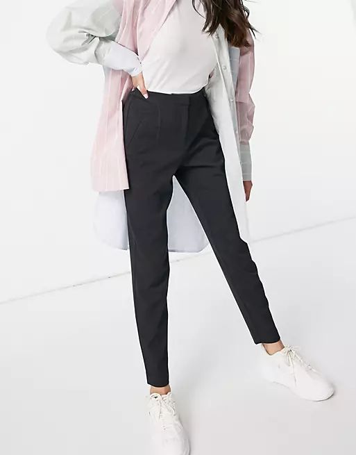 Y.A.S tailored pants with elasticated waist in gray | ASOS (Global)