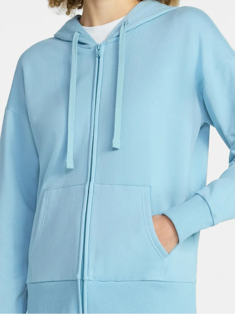 Time and Tru Women's and Women’s Plus Zip Front Fleece Hoodie Jacket, Sizes XS-4X | Walmart (US)