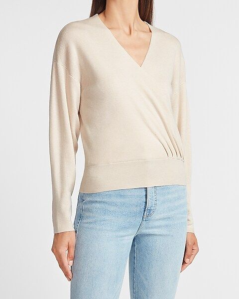 Wrap Front V-Neck Sweater | Express