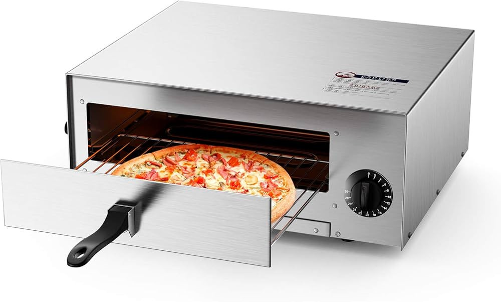 Electric Pizza Oven, Stainless Steel Pizza Baker With Auto Shut-off, Handle, Removable Pizza Tray... | Amazon (US)