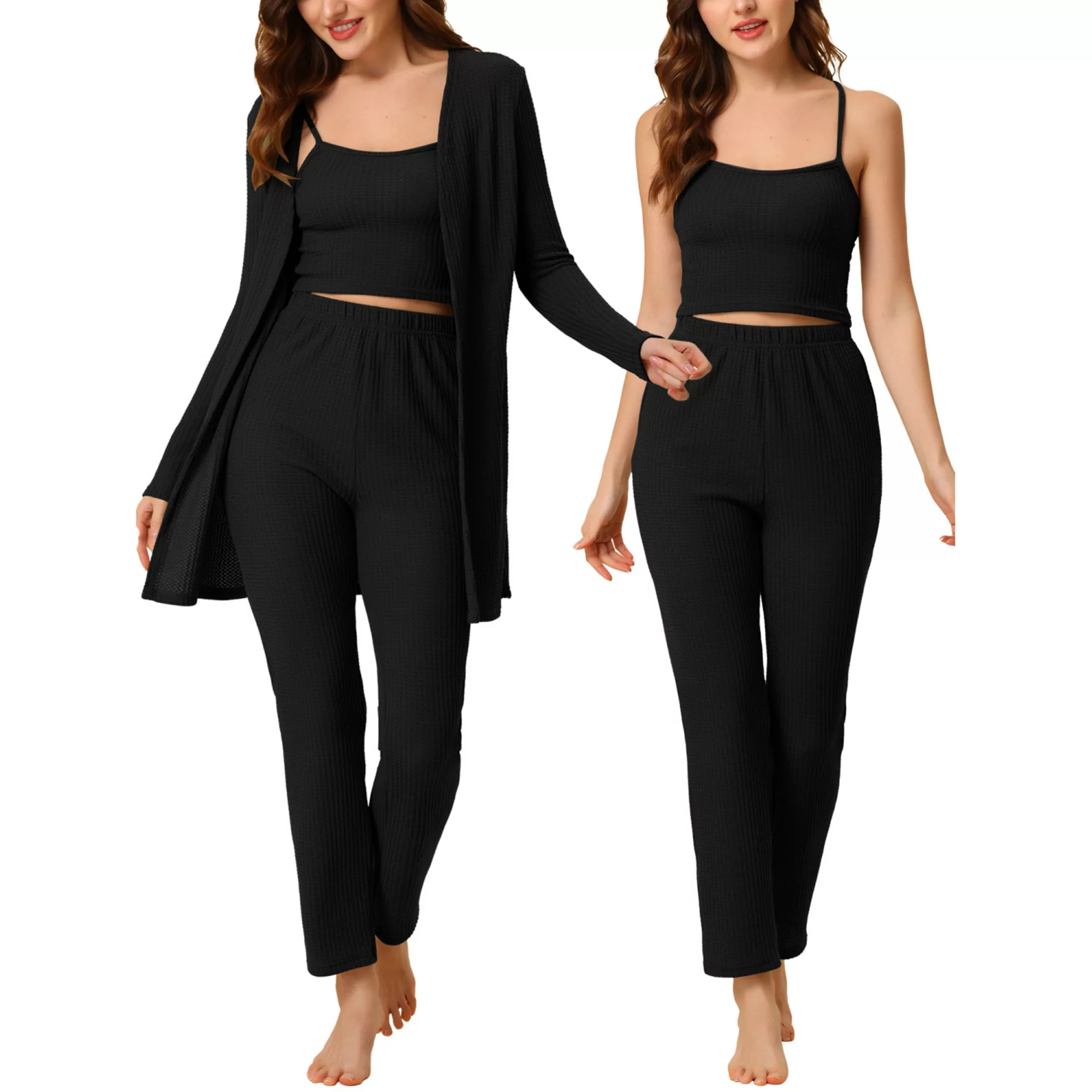 Womens Knit Lounge Sleepwear Pants Shrug Cardigan 3ps Pajama Set | Kohl's