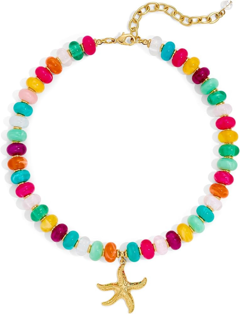 Colorful Beaded Ocean Pendant Necklace for Women Trendy Chunky Statement Bubble Resin Bead Ocean ... | Amazon (US)