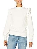 Amazon Brand - Goodthreads Women's Heritage Fleece Long Sleeve Ruffle Shoulder Sweatshirt, Natural/M | Amazon (US)