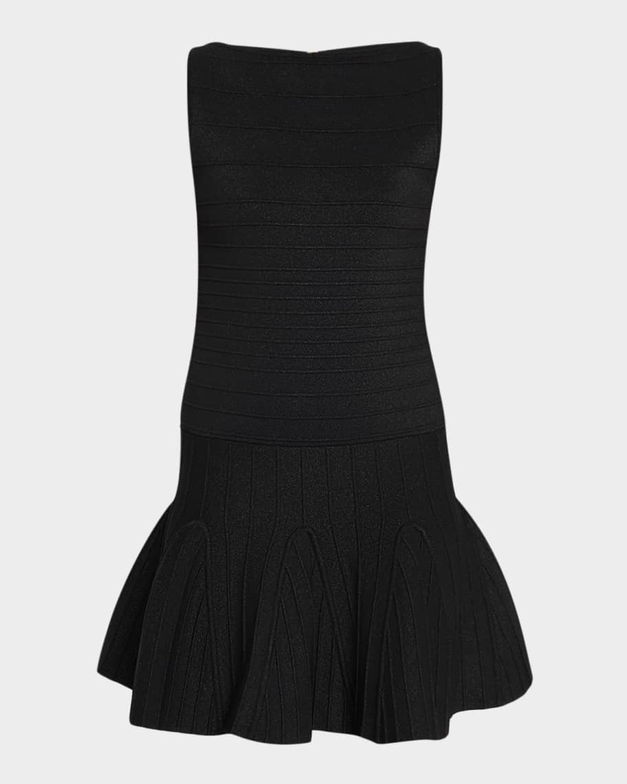Retrofete Audrina Metallic Knit Godet-Skirt Sleeveless Mini Dress | Neiman Marcus