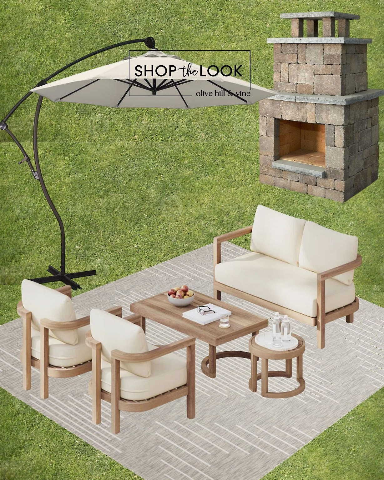 Weekend lounging just got an upgrade! This stylish 4-person patio set—featuring a loveseat, two club chairs, and two solid wood tables—brings comfort and charm outdoors. A striped stain-resistant rug, a cozy fire feature, and a 9ft cantilever umbrella complete the vibe!  

 

#LTKHome #LTKStyleTip #LTKFamily