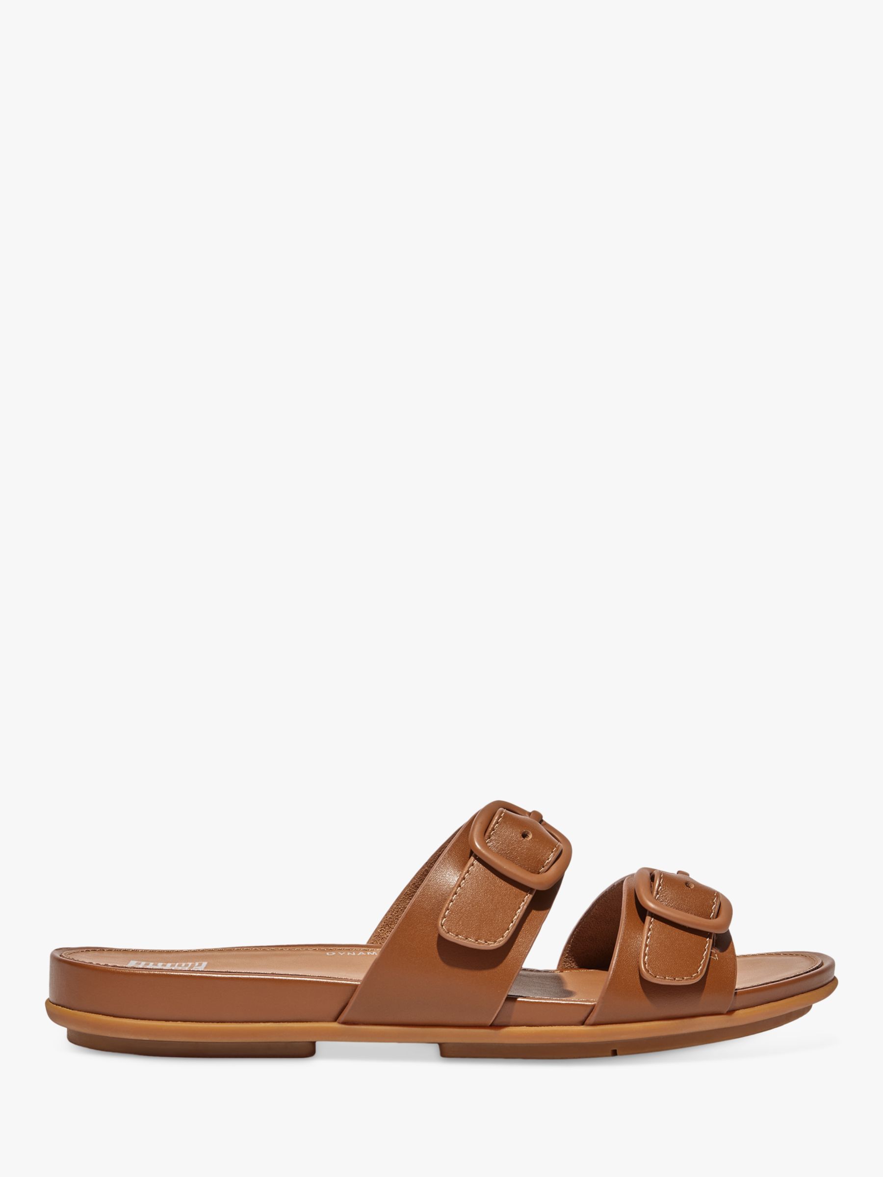 FitFlop Gracie Leather Two Strap Slider Sandals | John Lewis (UK)